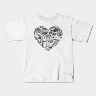 Fast Food Lover Heart Kids T-Shirt